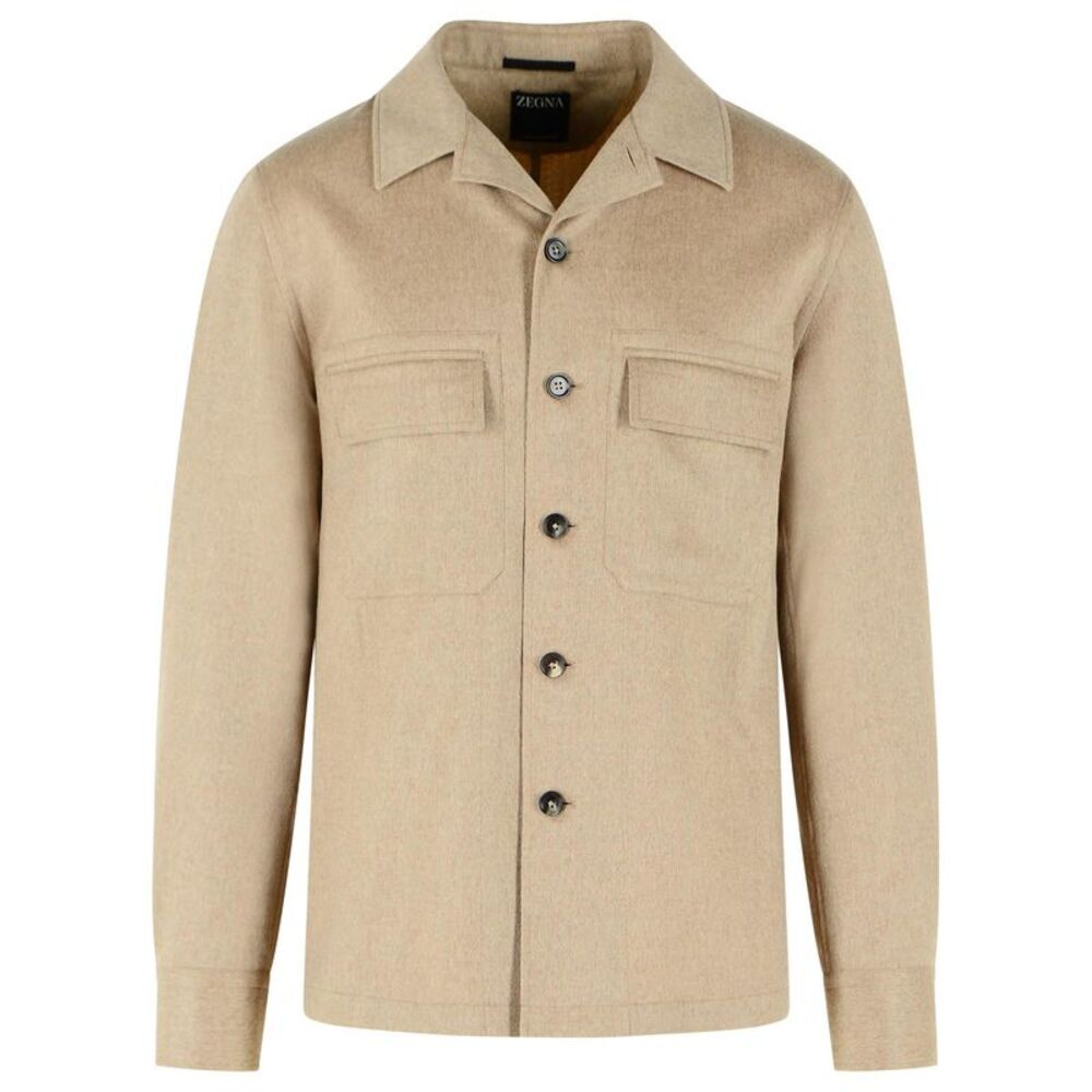 Zegna Alba Beige Cashmere Oasis Overshirt Men